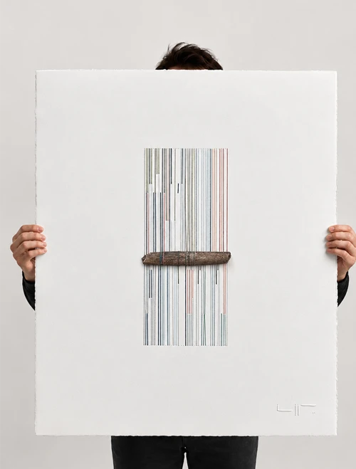 Action Directe — the artwork shown at its real physical size (56 × 76 cm)
