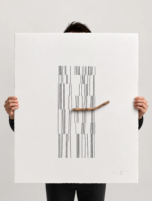 El Capitan (Rhythm) — the artwork shown at its real physical size (56 × 76 cm)