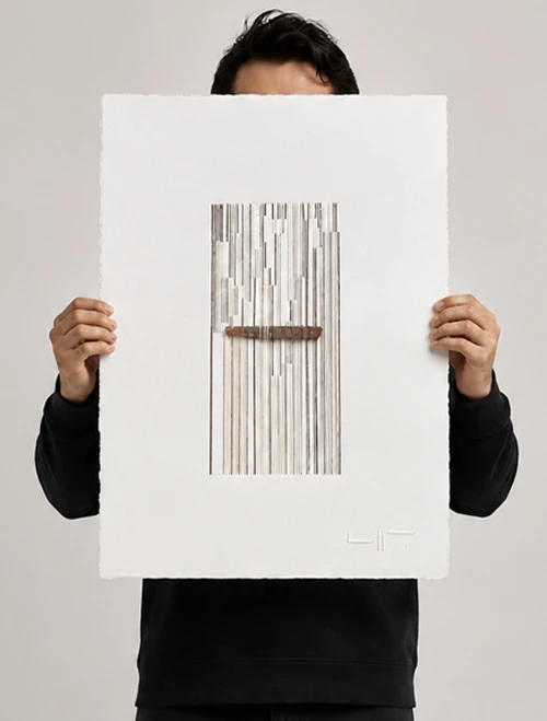 Garni Gorge — the artwork shown at its real physical size (38 × 56 cm)