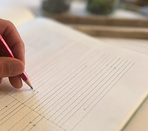 Drawing the Route — sketching the line of the climb